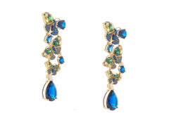 Butterfly Chandelier Earrings Blue