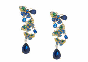 Butterfly Chandelier Earrings Blue-1