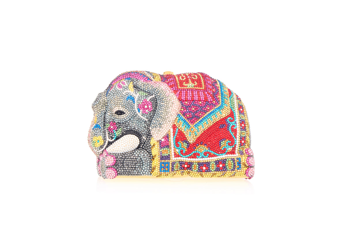 Elephant Majestic crystal handbag front view