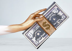 Judith Leiber Couture Embellished Million Dollar Check Envelope Clutch