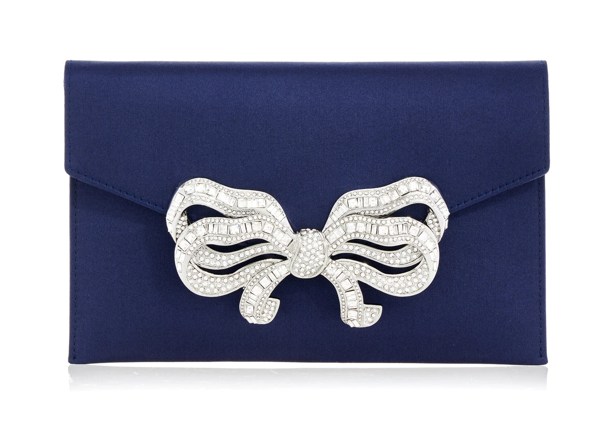 Satin Bow Envelope Navy