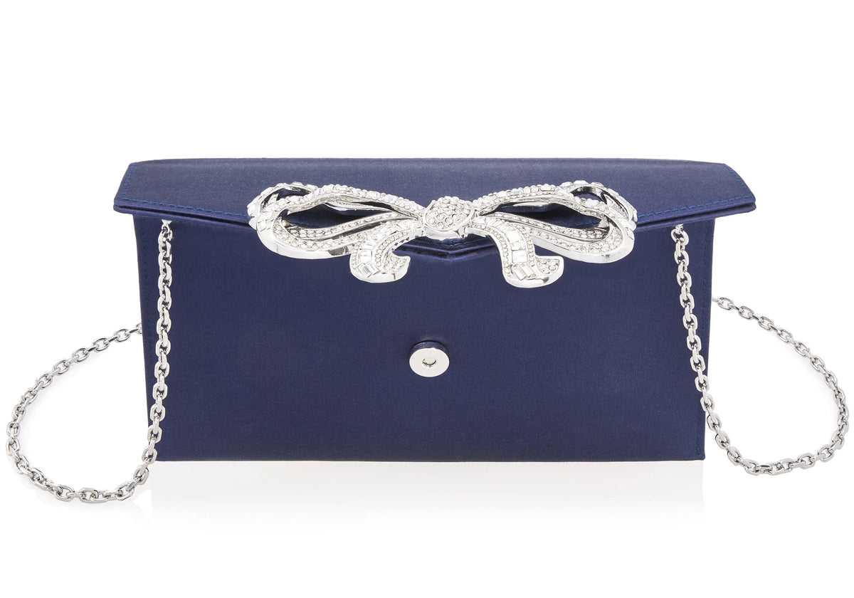 Satin Bow Envelope Navy