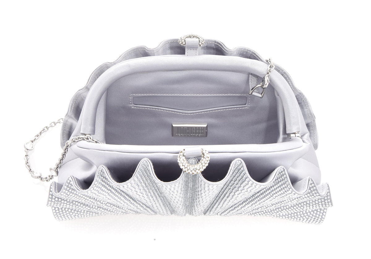Origami Fan Silver Clutch