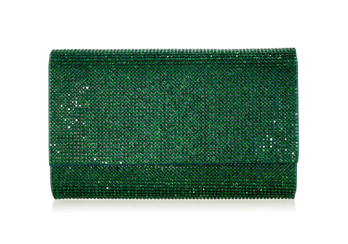 Fizzoni Emerald crystal clutch front view