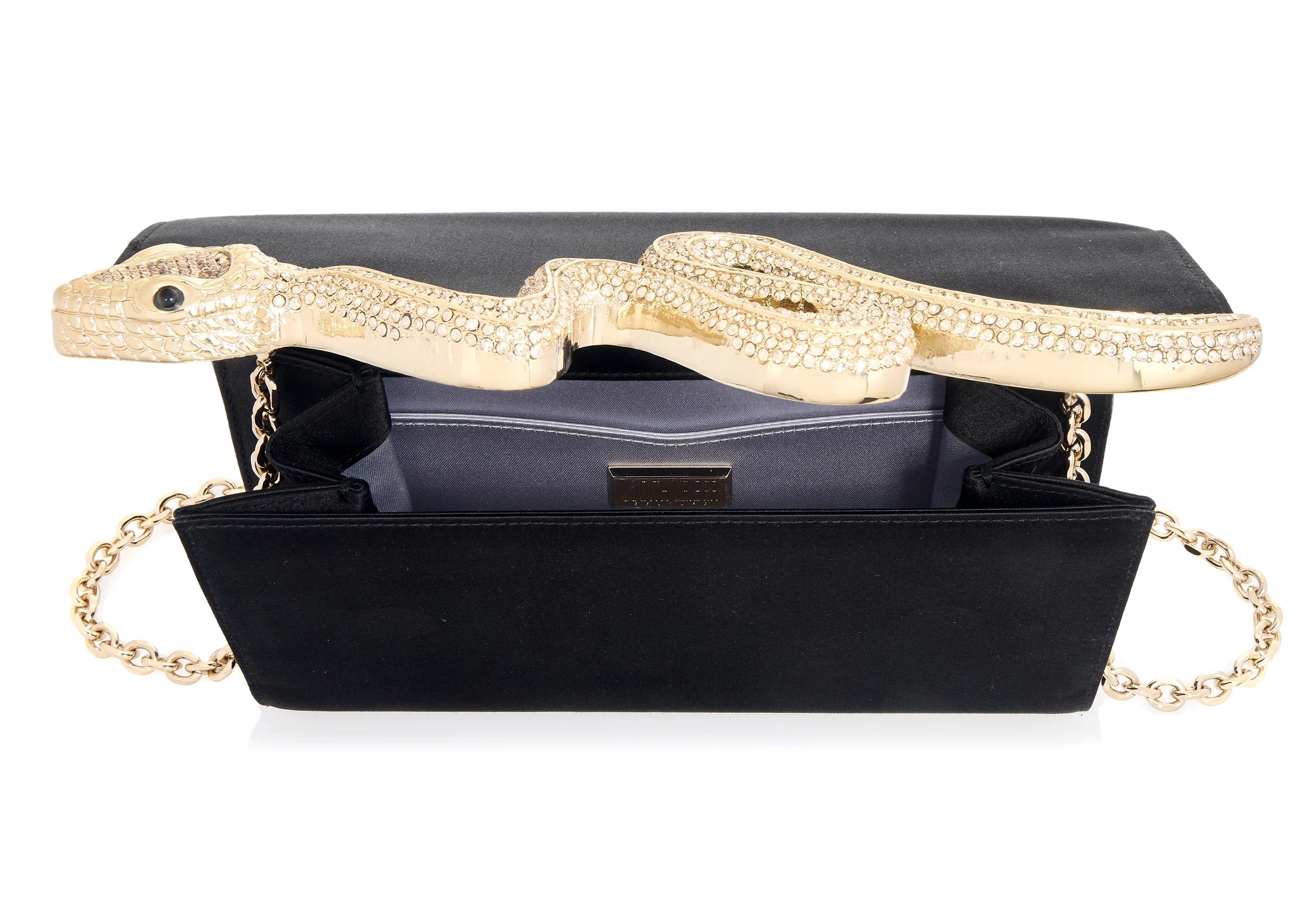Serpent Fizzoni Champagne Black Satin - Judith Leiber Serpent Fizzoni Champagne Black Satin - Judith Leiber