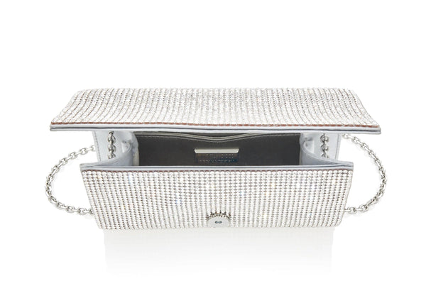 Judith Leiber Fizzy Silver Crystal Clutch