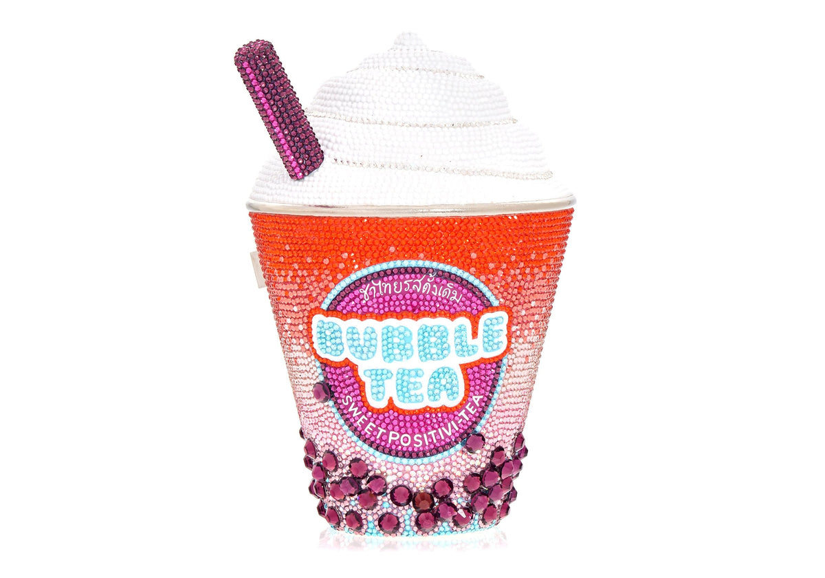 Frozen Drink Bubble Tea crystal clutch front view