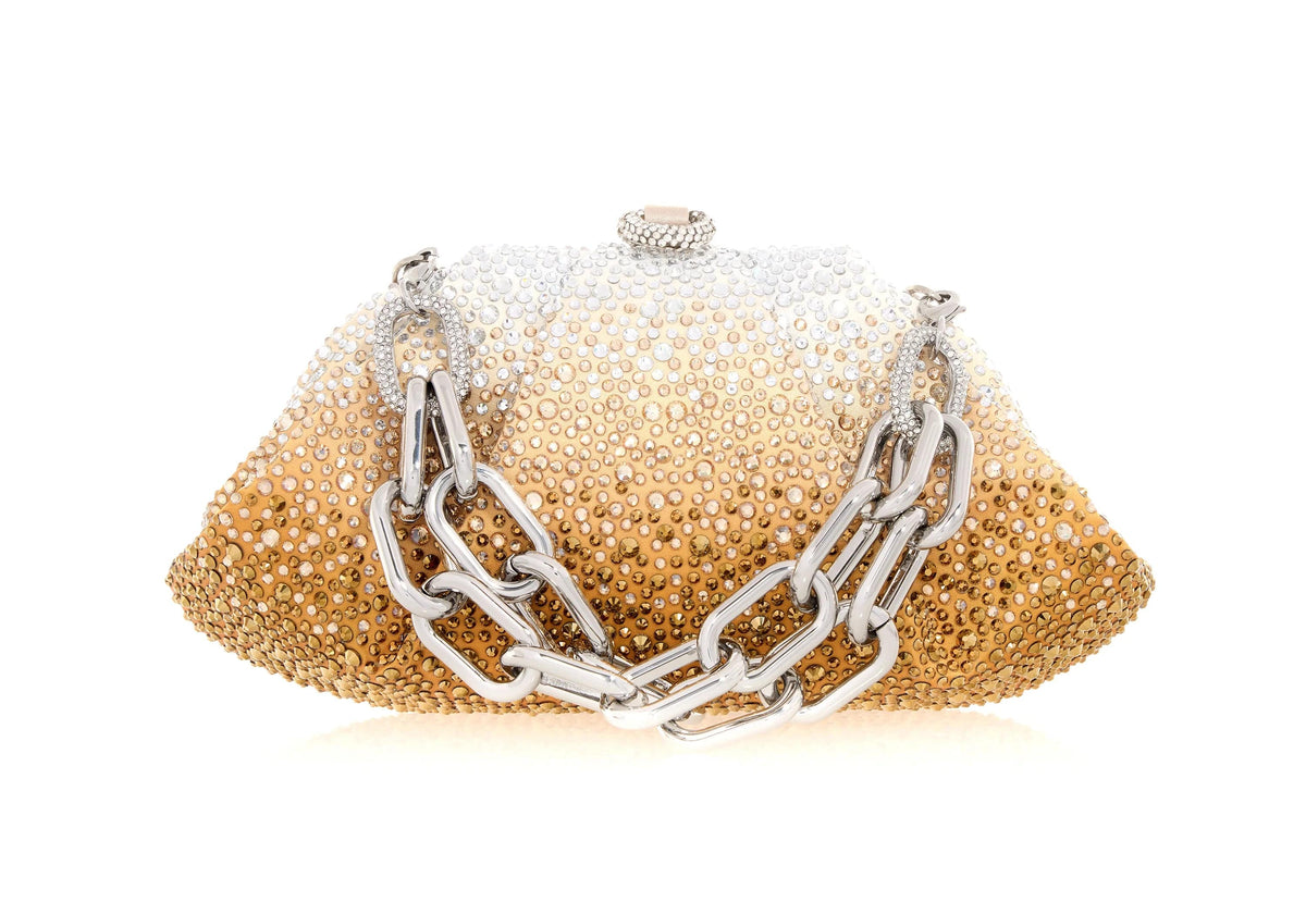 Gemma Crystal Caviar Golden Gradient clutch alternate lifestyle view