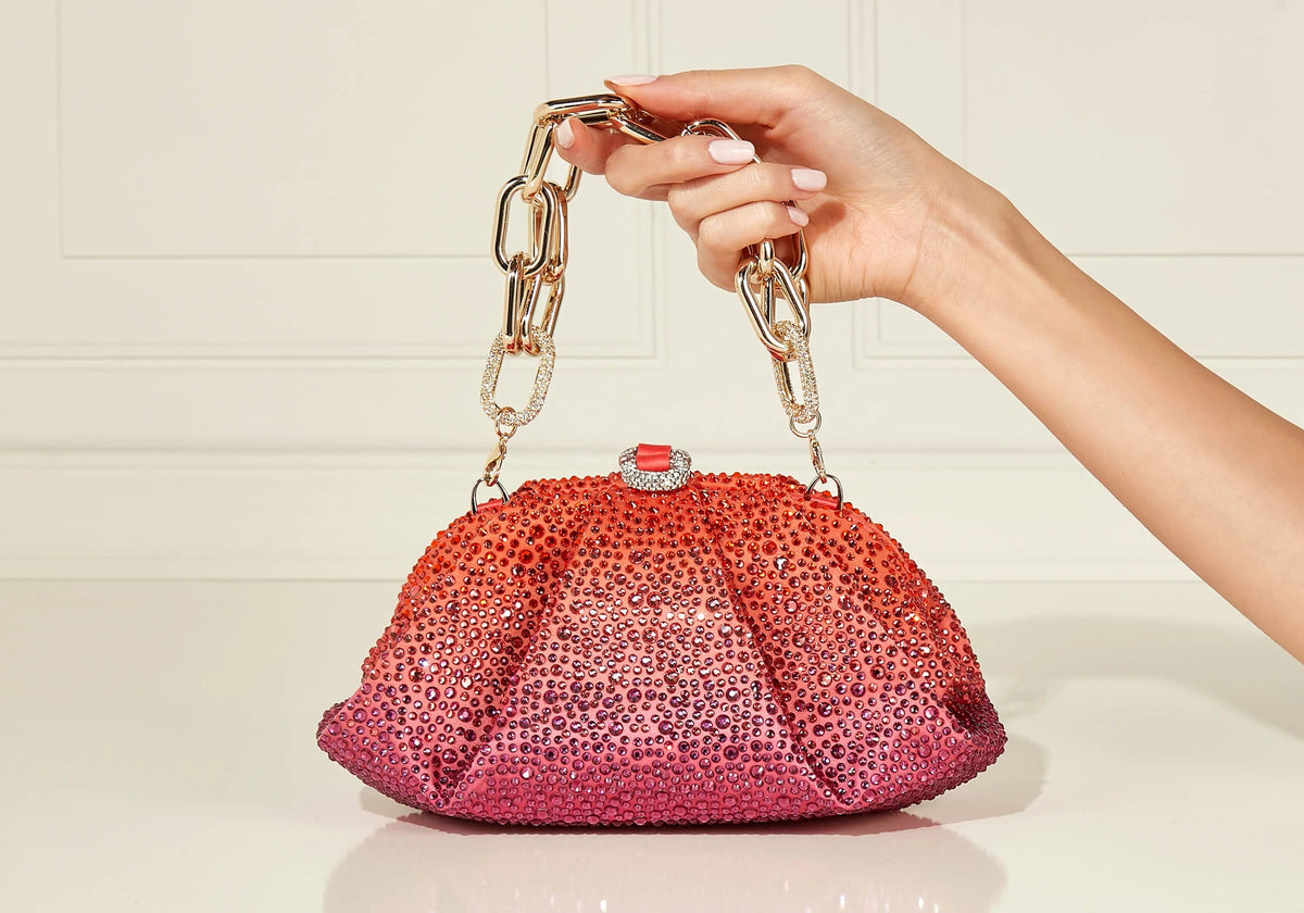 Gemma Crystal Caviar Gradient Flame - Judith Leiber Gemma Crystal Caviar Gradient Flame - Judith Leiber