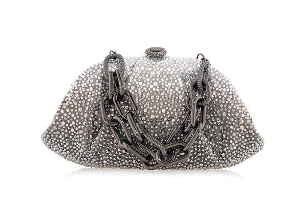 Gemma Crystal Caviar Gradient Platinum - Judith Leiber
