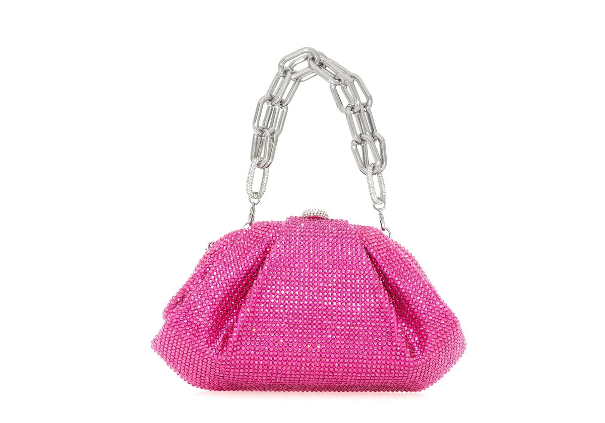 Gemma Crystal Fuchsia Clutch Bag