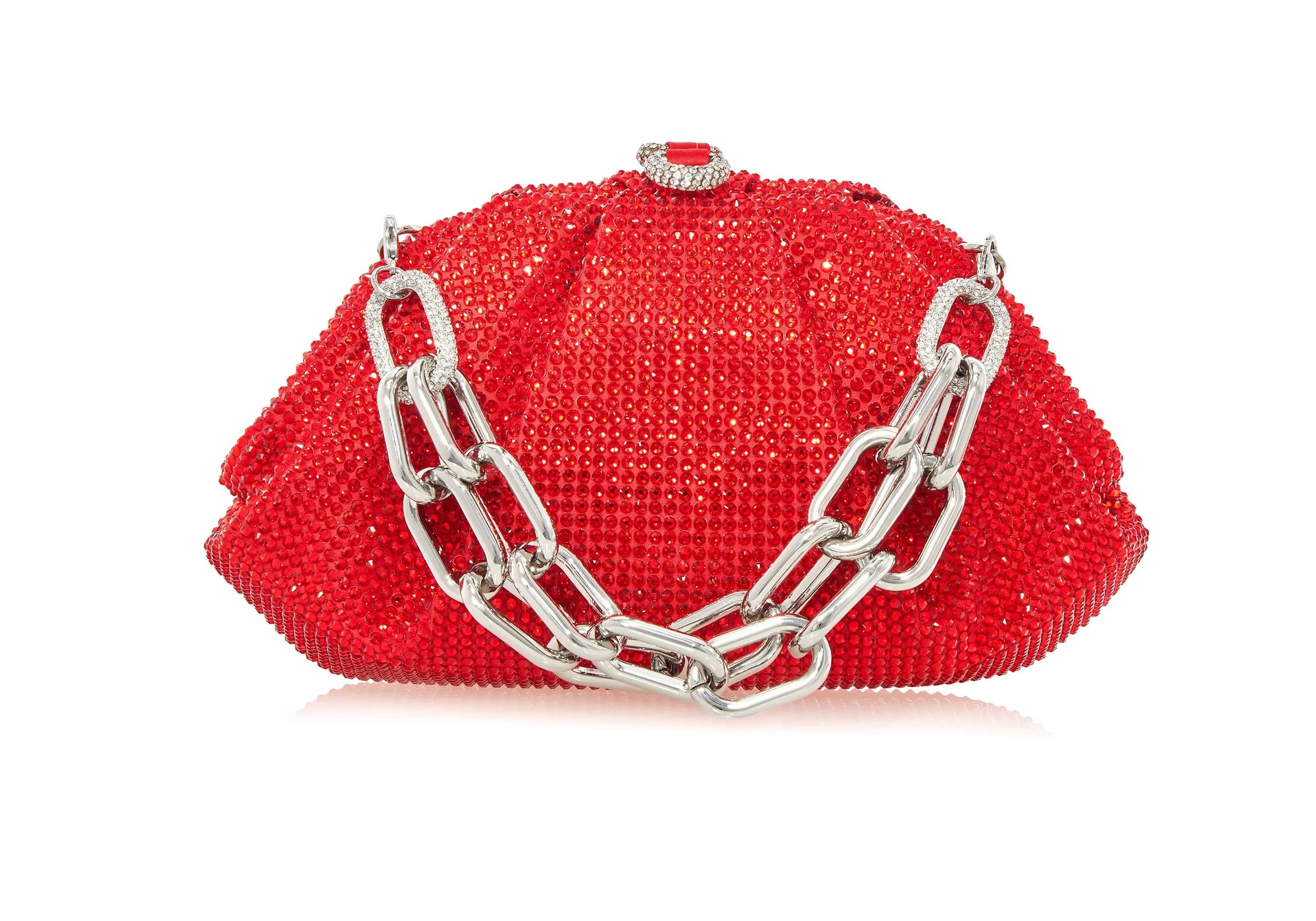 Judith Leiber Gemma Satin Clutch Crimson Judith Leiber Gemma Satin Clutch Crimson