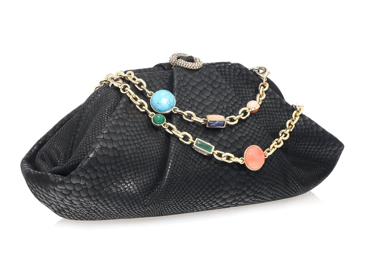 Grande Gemma Embossed Clutch