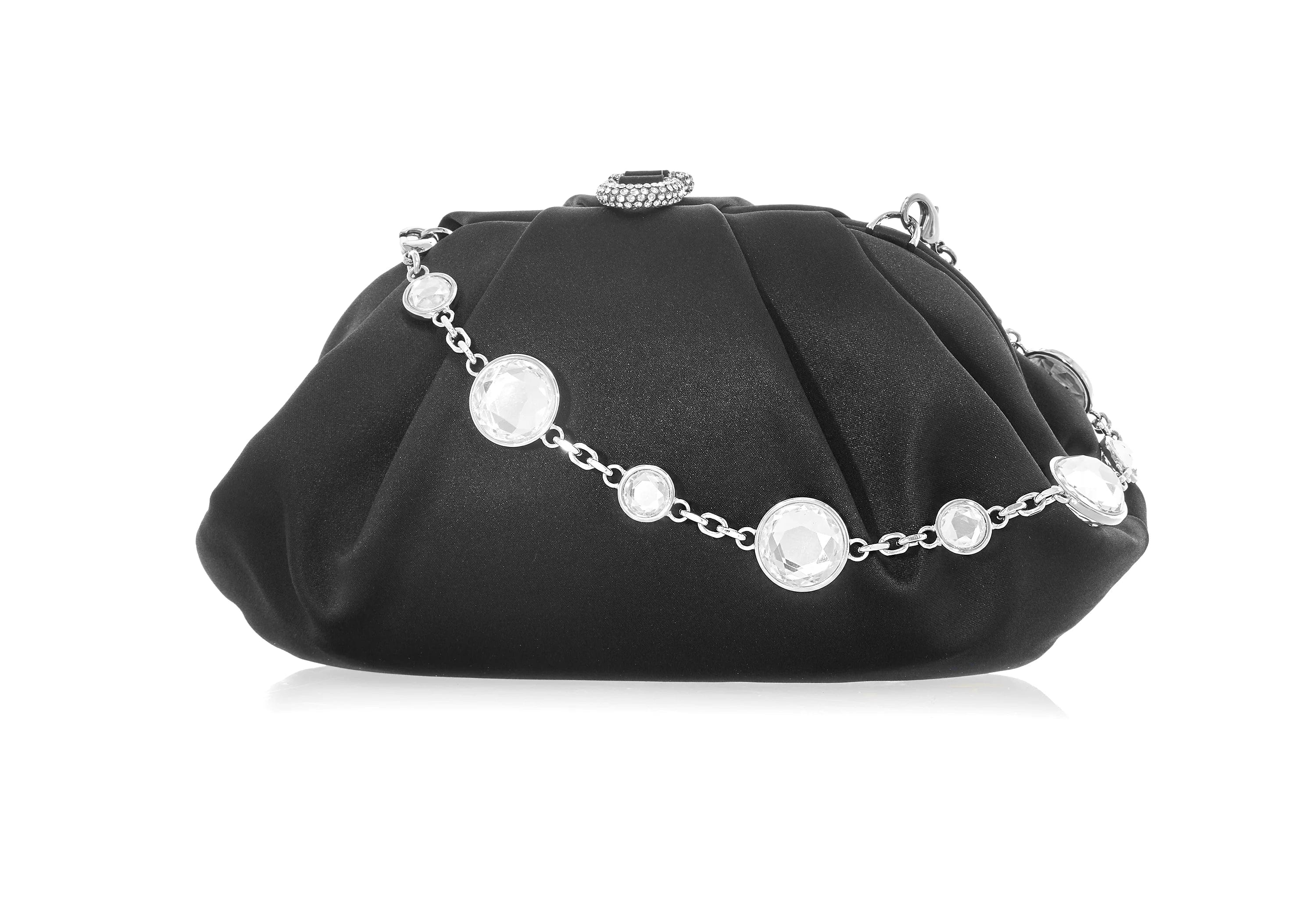 Judith Leiber Gemma Satin Clutch Black Judith Leiber Gemma Satin Clutch Black