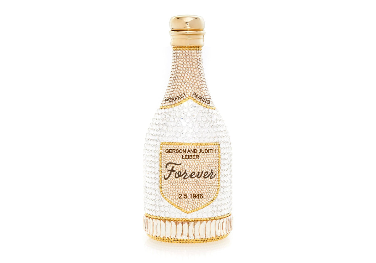 Bespoke Champagne Bottle Forever crystal clutch product render view
