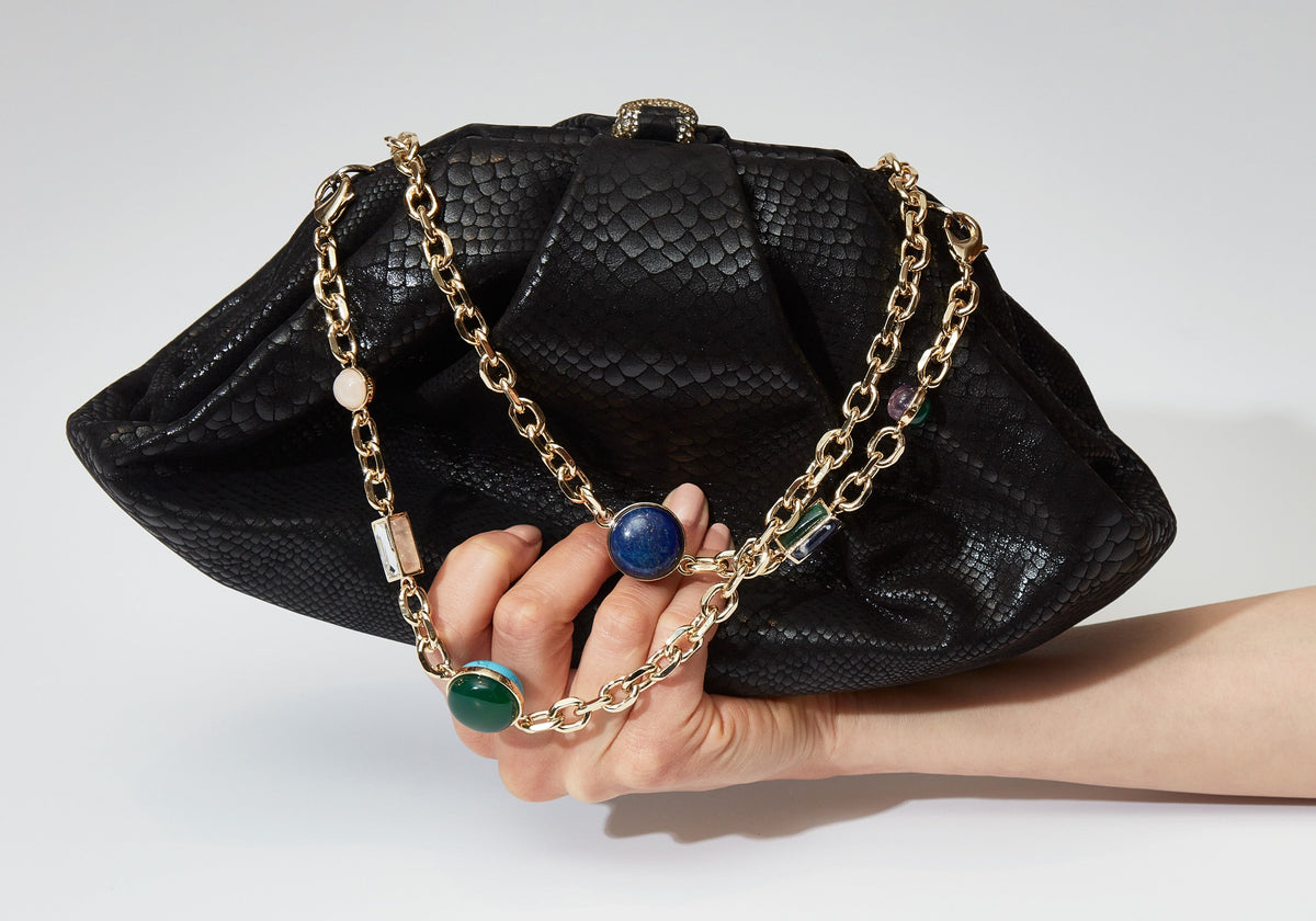 Grande Gemma Embossed Clutch