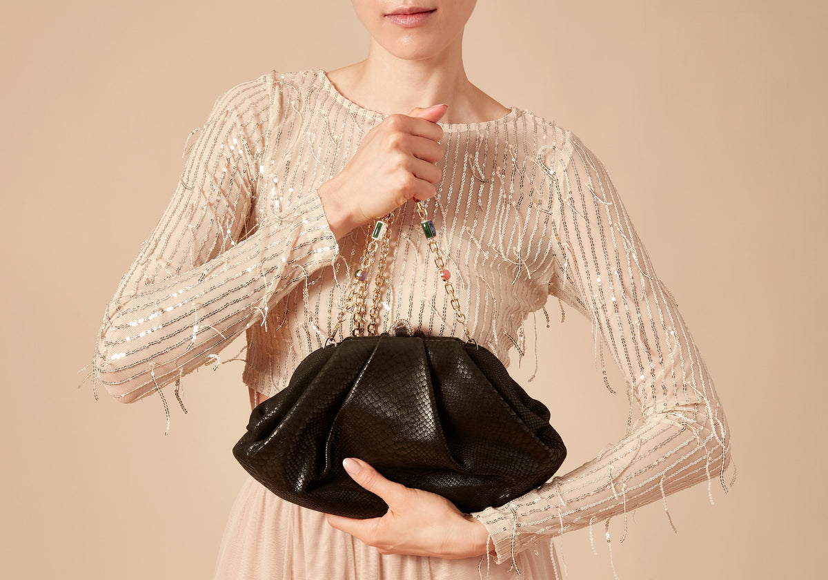 Grande Gemma Embossed Clutch
