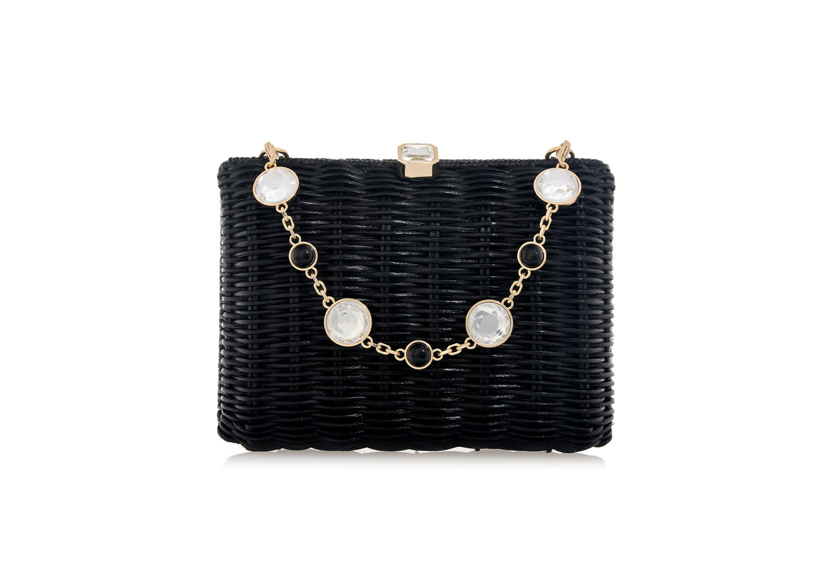 Hailey Wicker Basket Natural Stone Black