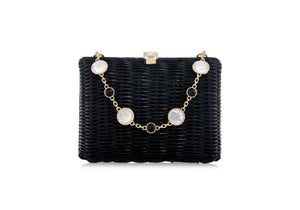 Hailey Wicker Basket Natural Stone Black-1