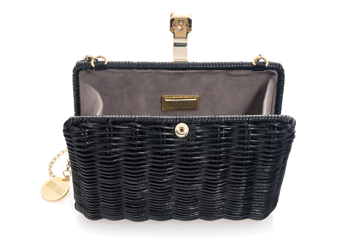 Hailey Wicker Basket Natural Stone Black