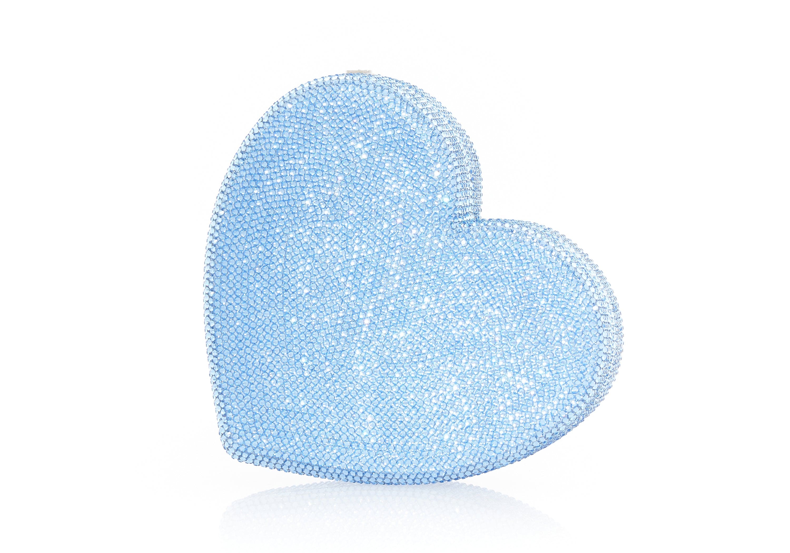 Heart Clutch Blue Designer Purse - Main Image