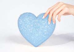 Heart Clutch Blue