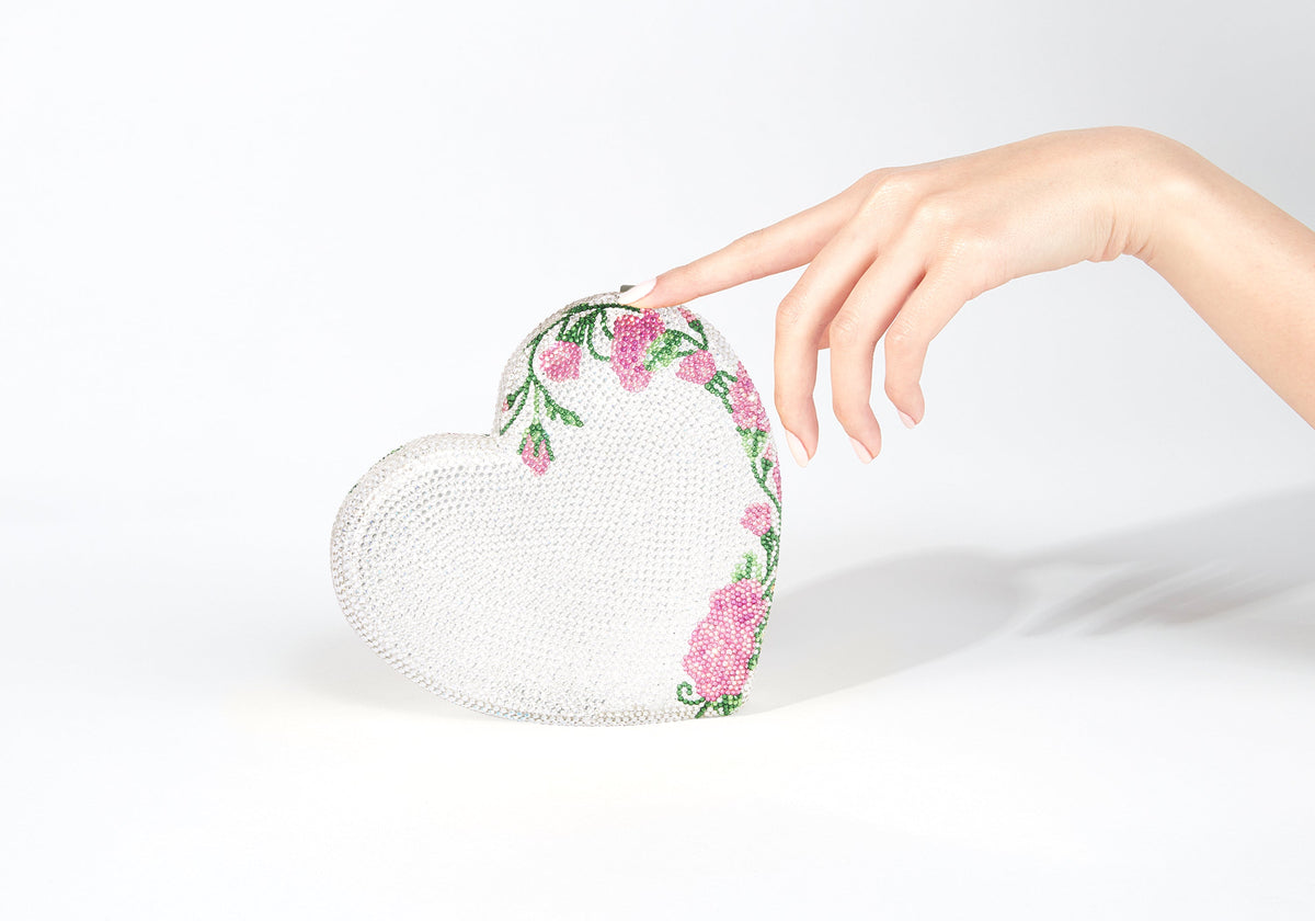 Heart Rose Vine Silver