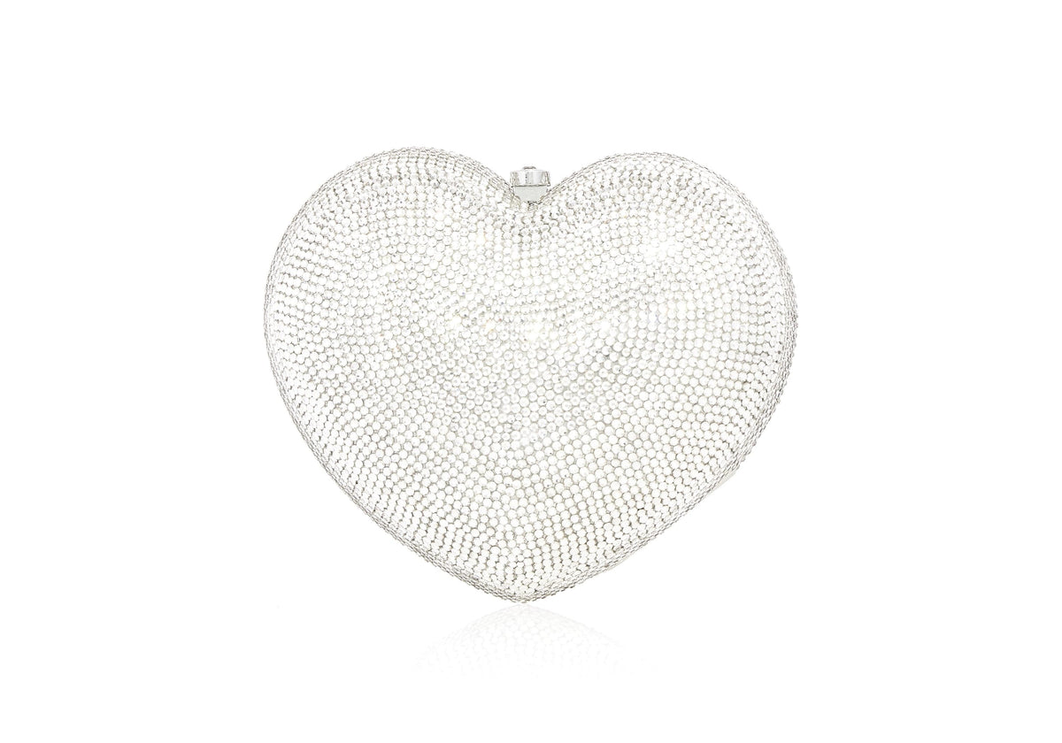 L'Amour Petit Coeur Silver rhine crystal clutch alternate front view