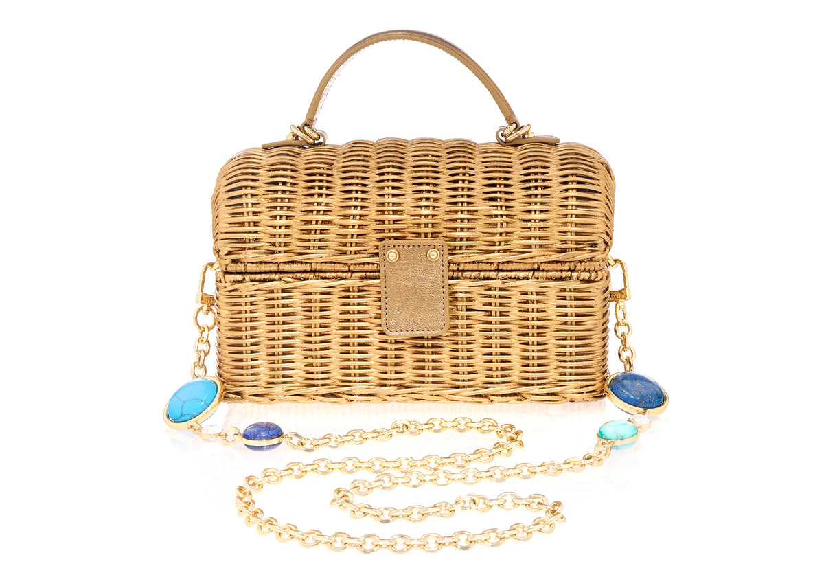 Isla Wicker Basket Semi-Precious Stones Champagne