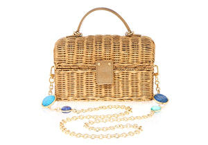 Isla Wicker Basket Semi-Precious Stones Champagne-1