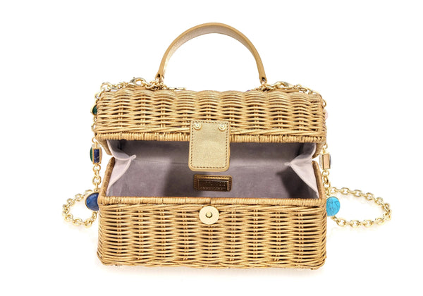 Isla Wicker Basket Champagne - Judith Leiber