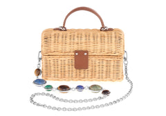 Isla Wicker Basket Semi-Precious Stones Natural