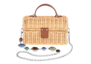 Isla Wicker Basket Semi-Precious Stones Natural-1