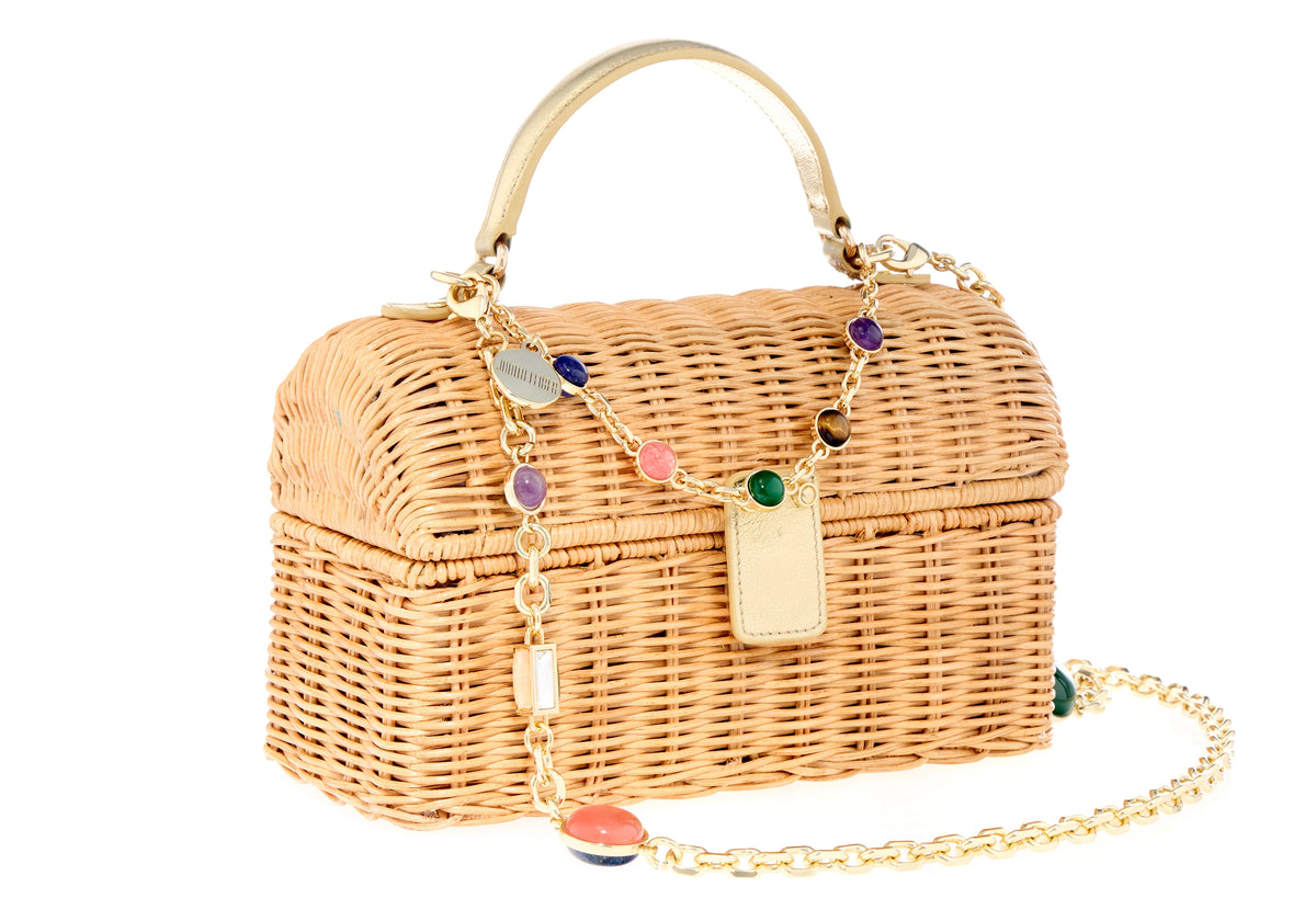 Isla Wicker Basket Natural Stones