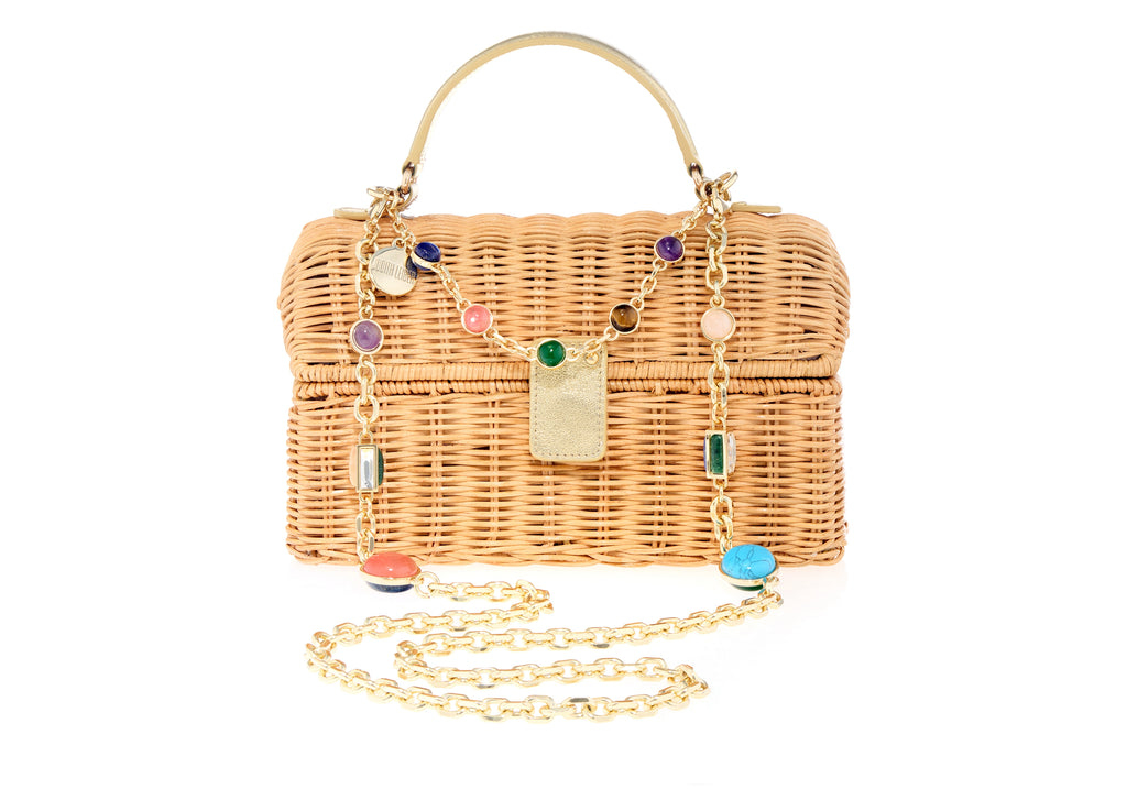 Isla Wicker Basket Natural Stones - Judith Leiber