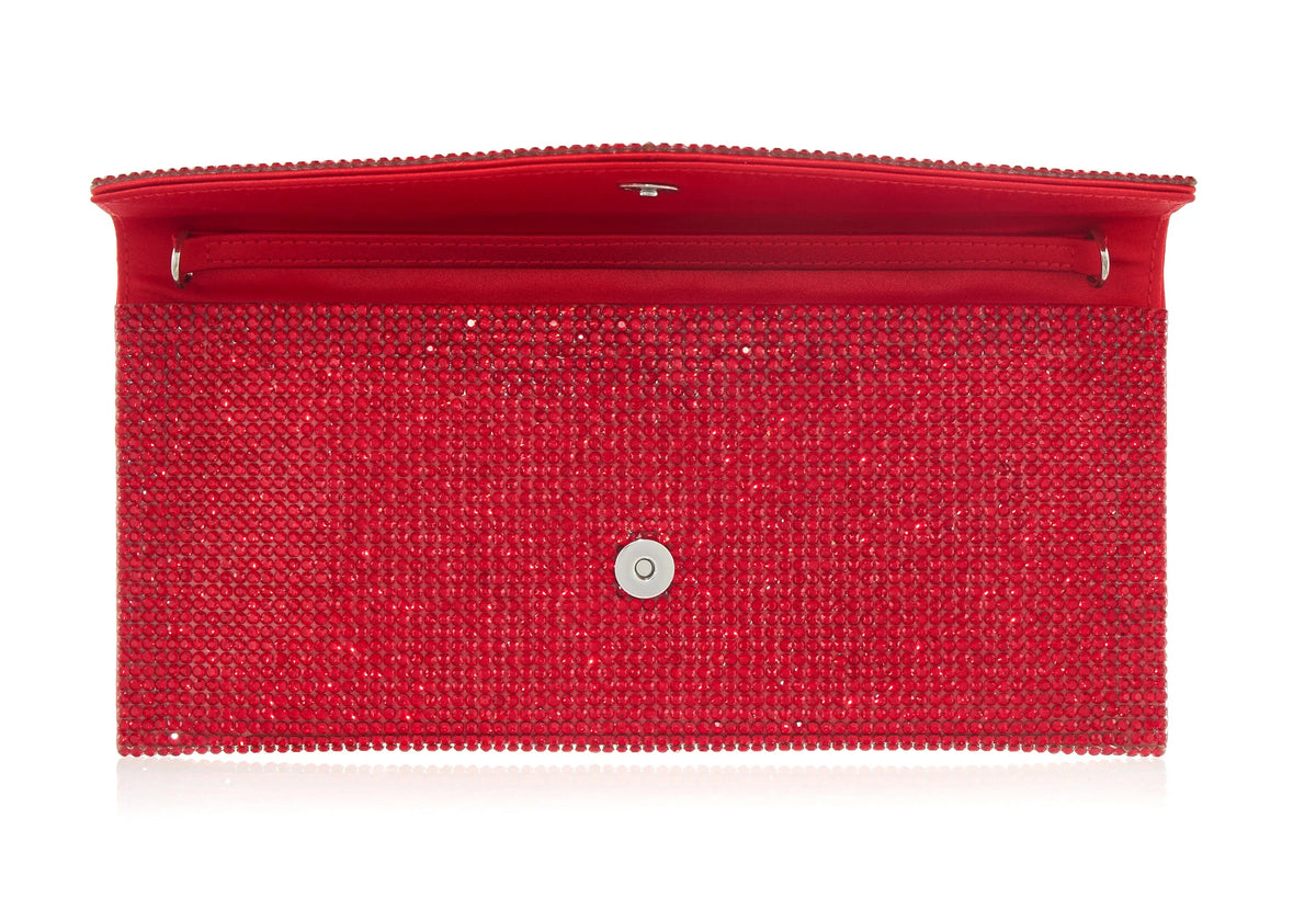 Crystal Envelope Red Designer Handbag