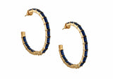 Baguette Hoop Earrings Blue