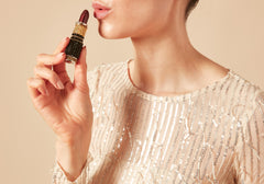 Lipstick Burgundy Glitter Pillbox