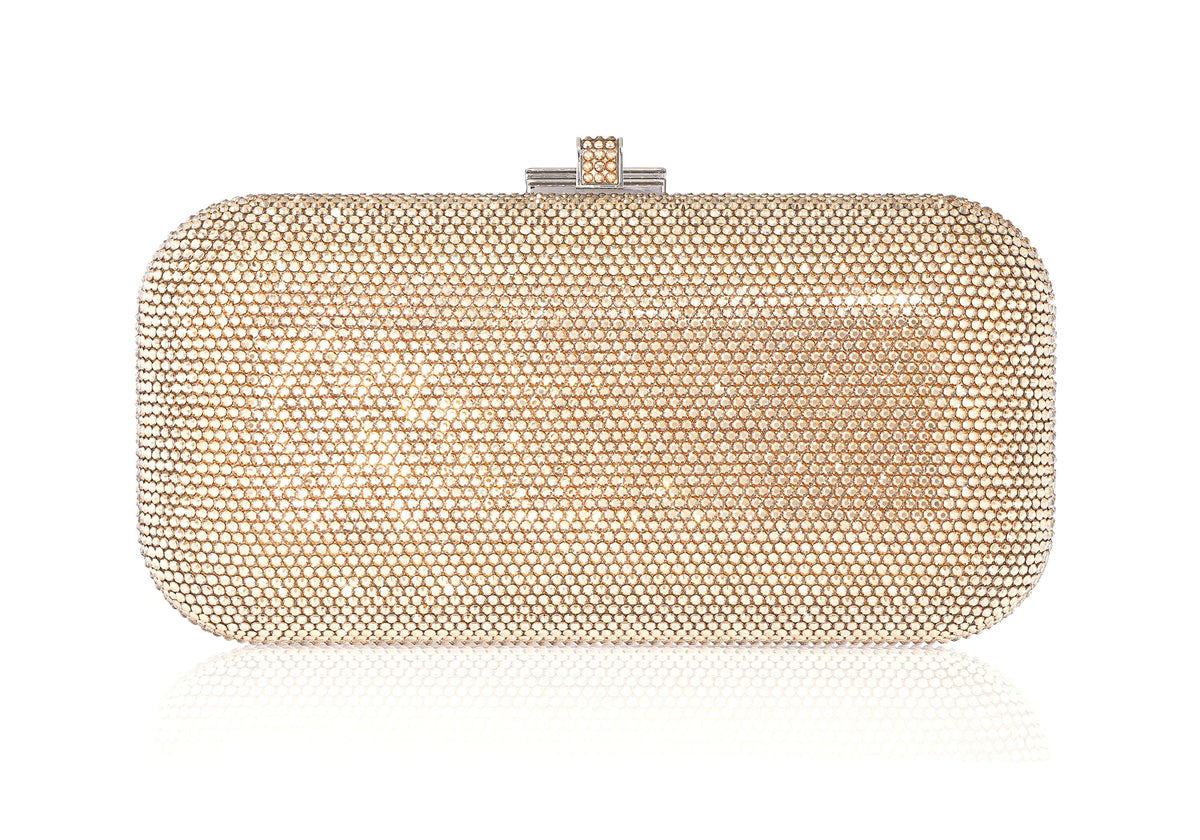 Long Slide Prosecco crystal clutch alternate front view