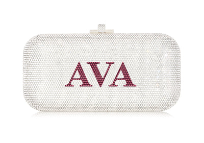 Bespoke Long Slide rhine crystal clutch alternate view