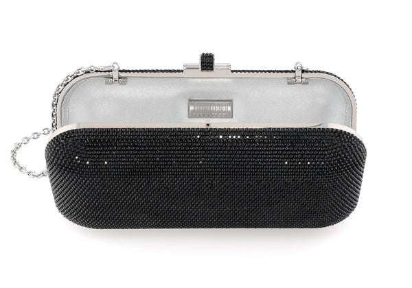 Judith Leiber ブラック パーティーバッグ Skylar Crystal Caviar Black - Judith Leiber