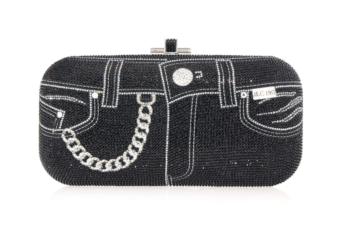 Long Slide Jeans Black Clutch | Judith Leiber Long Slide Jeans Black Clutch | Judith Leiber