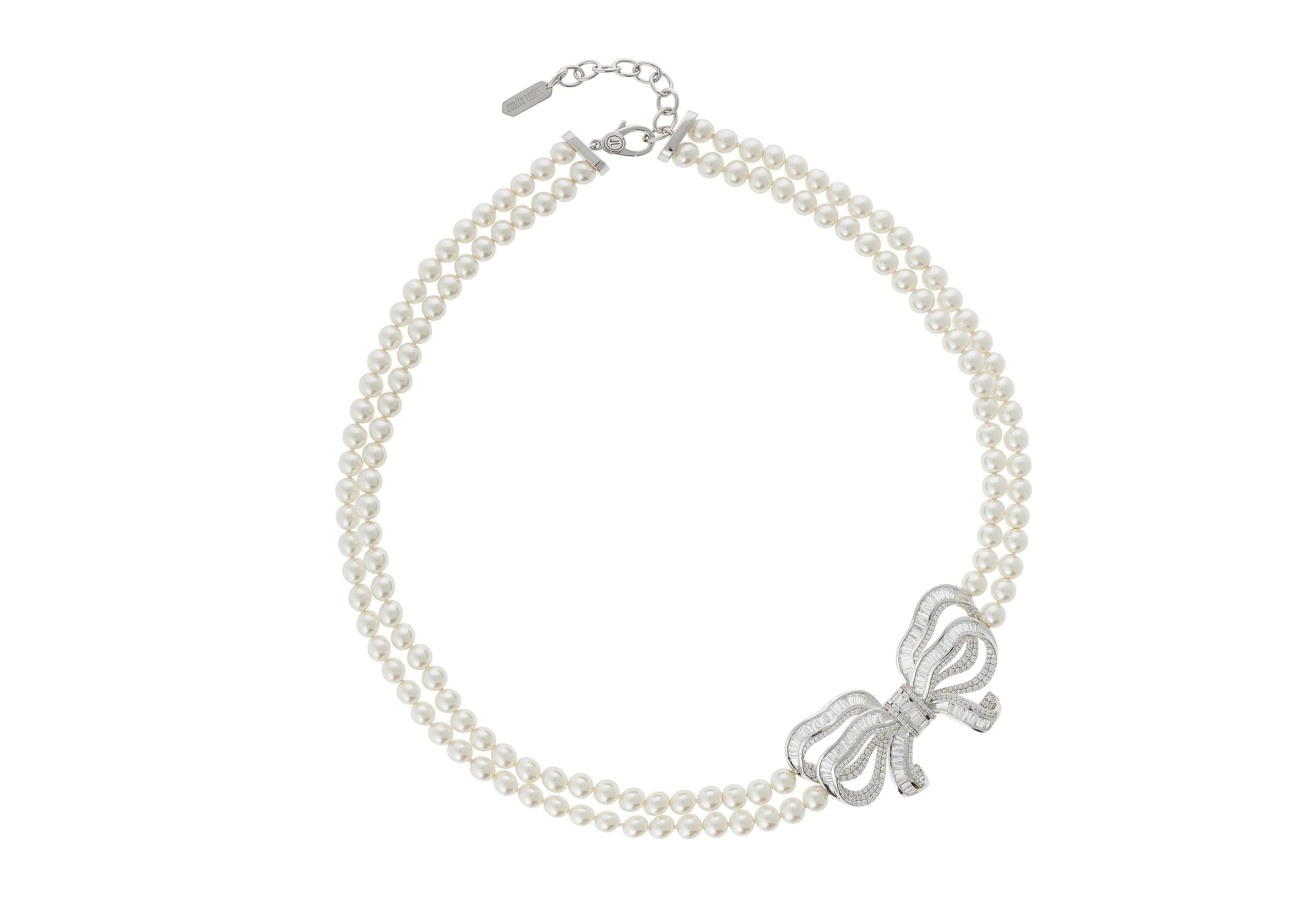 Bow Double Strand Pearl Necklace