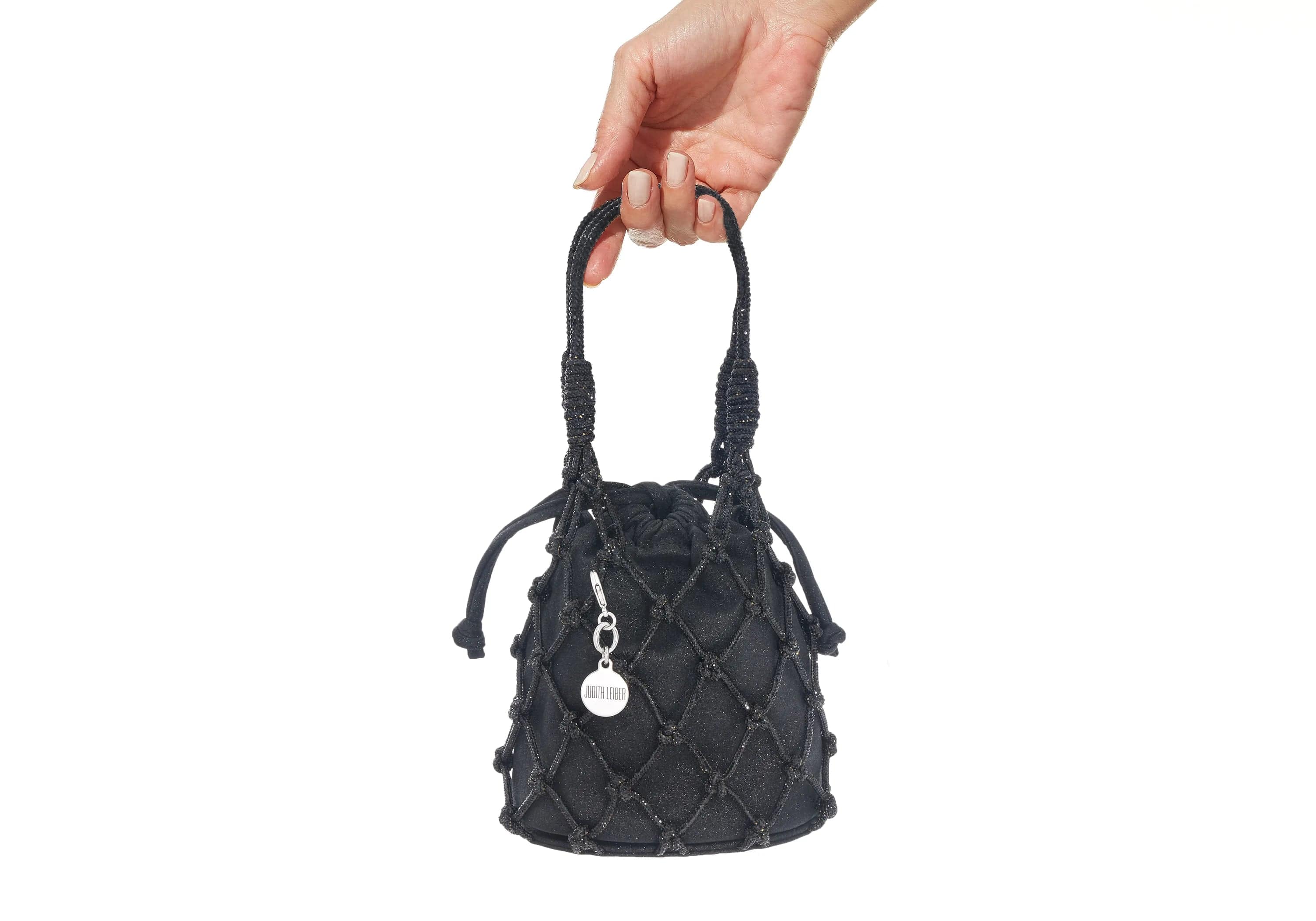 Judith Leiber Sparkle Black Net Pouch Judith Leiber Sparkle Black Net Pouch