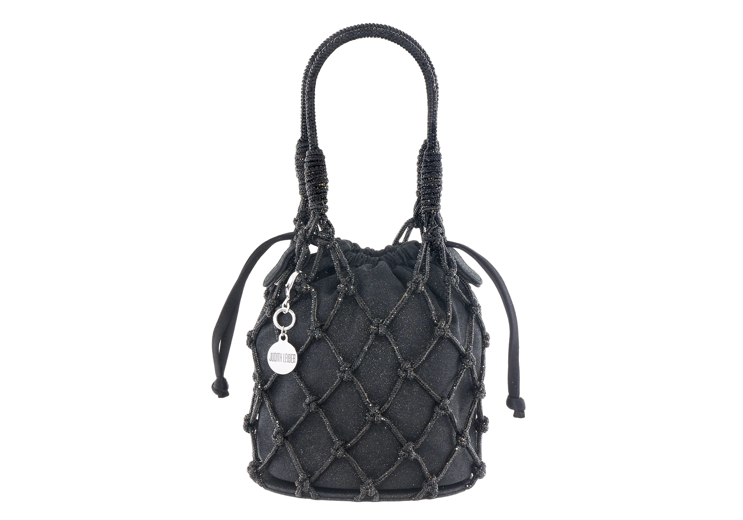 Judith Leiber Sparkle Black Net Pouch Judith Leiber Sparkle Black Net Pouch