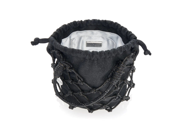 Judith Leiber Sparkle Black Net Pouch Judith Leiber Sparkle Black Net Pouch