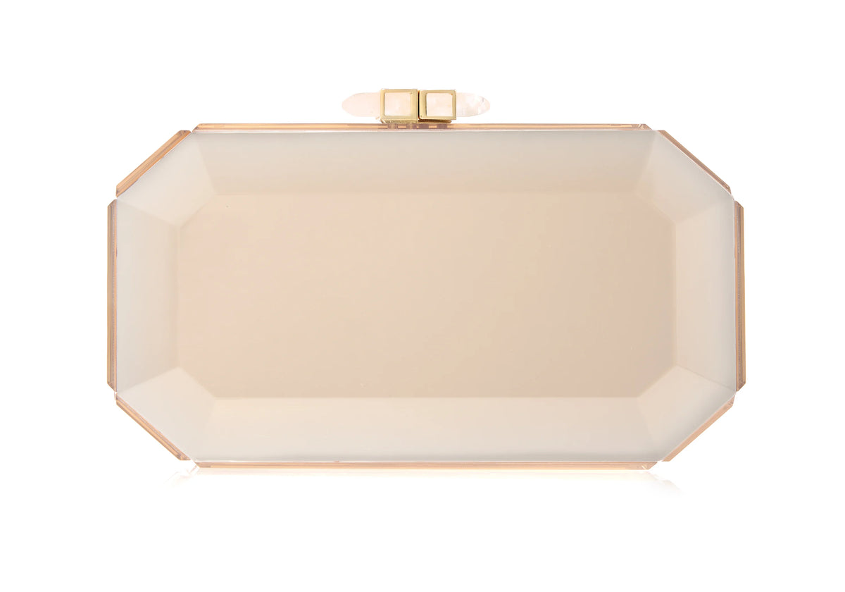Faye Reflection Champagne crystal clutch front view