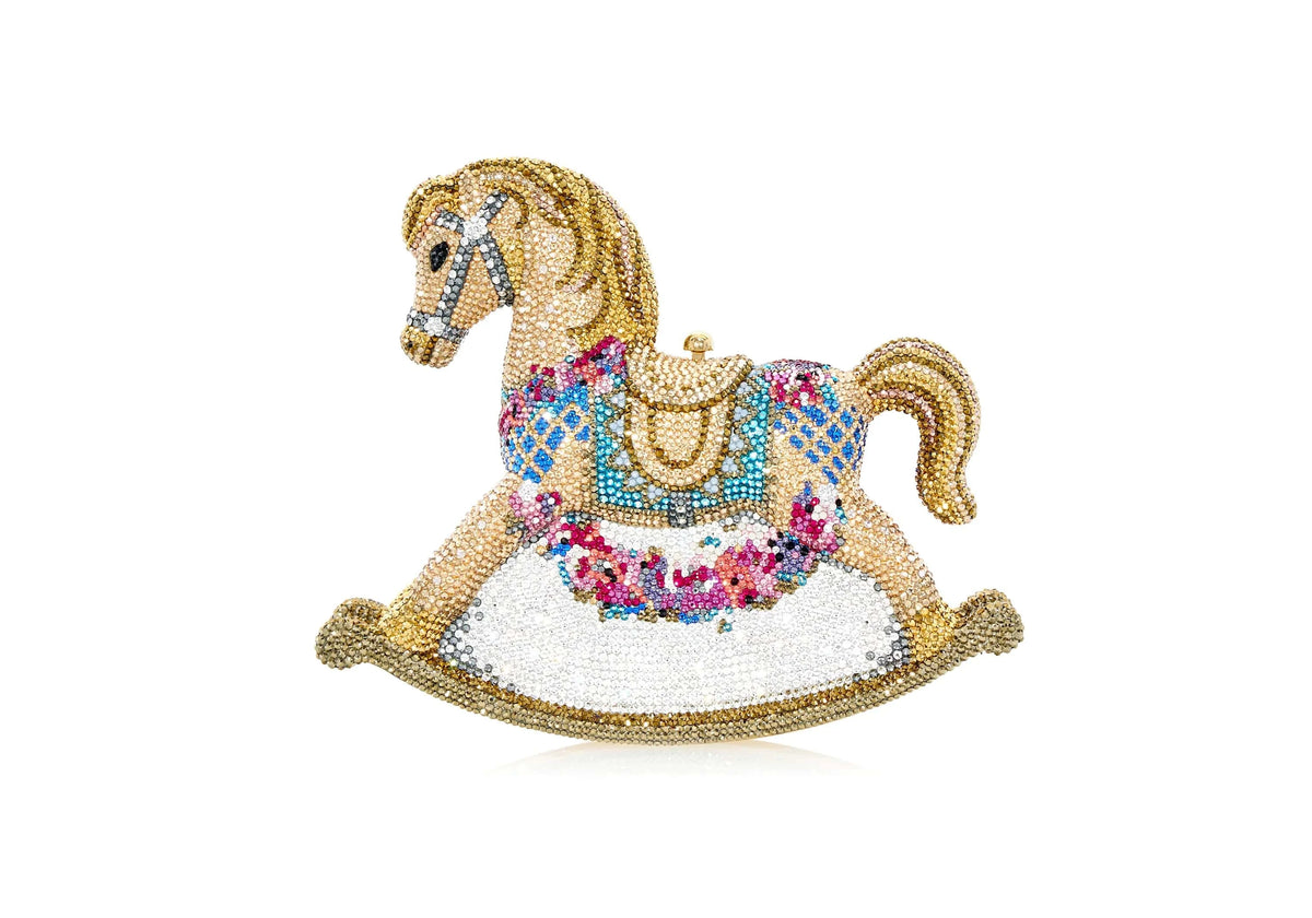 Rocking Horse Penelope crystal clutch lifestyle view