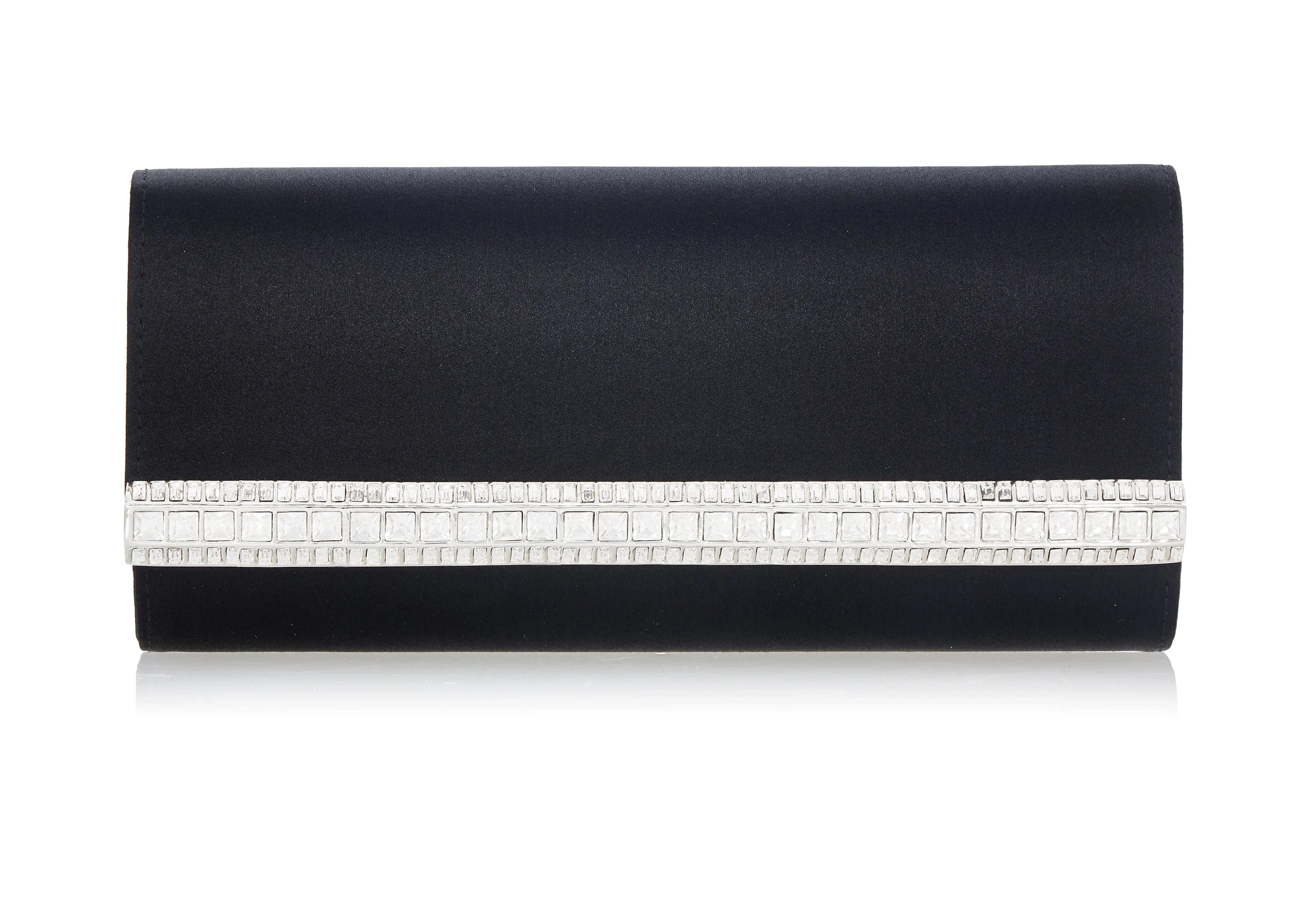 Judith Leiber Black Satin Perry Clutch Judith Leiber Black Satin Perry Clutch