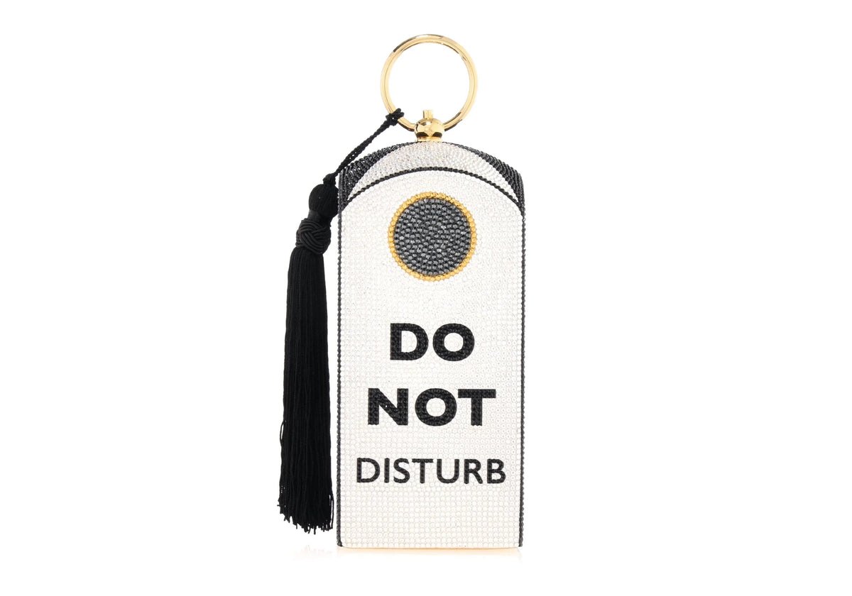 Rectangle Dome Do Not Disturb crystal clutch front view